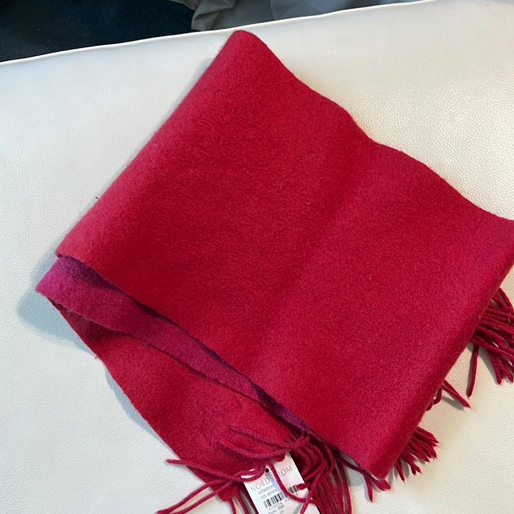 La Fiorentina Red Cashmere Scarf NWT